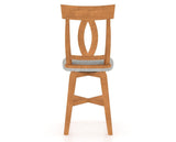 Canadel Swivel Counter Stool 7100 in 7C Fabric and 01 Honey Washed, back view