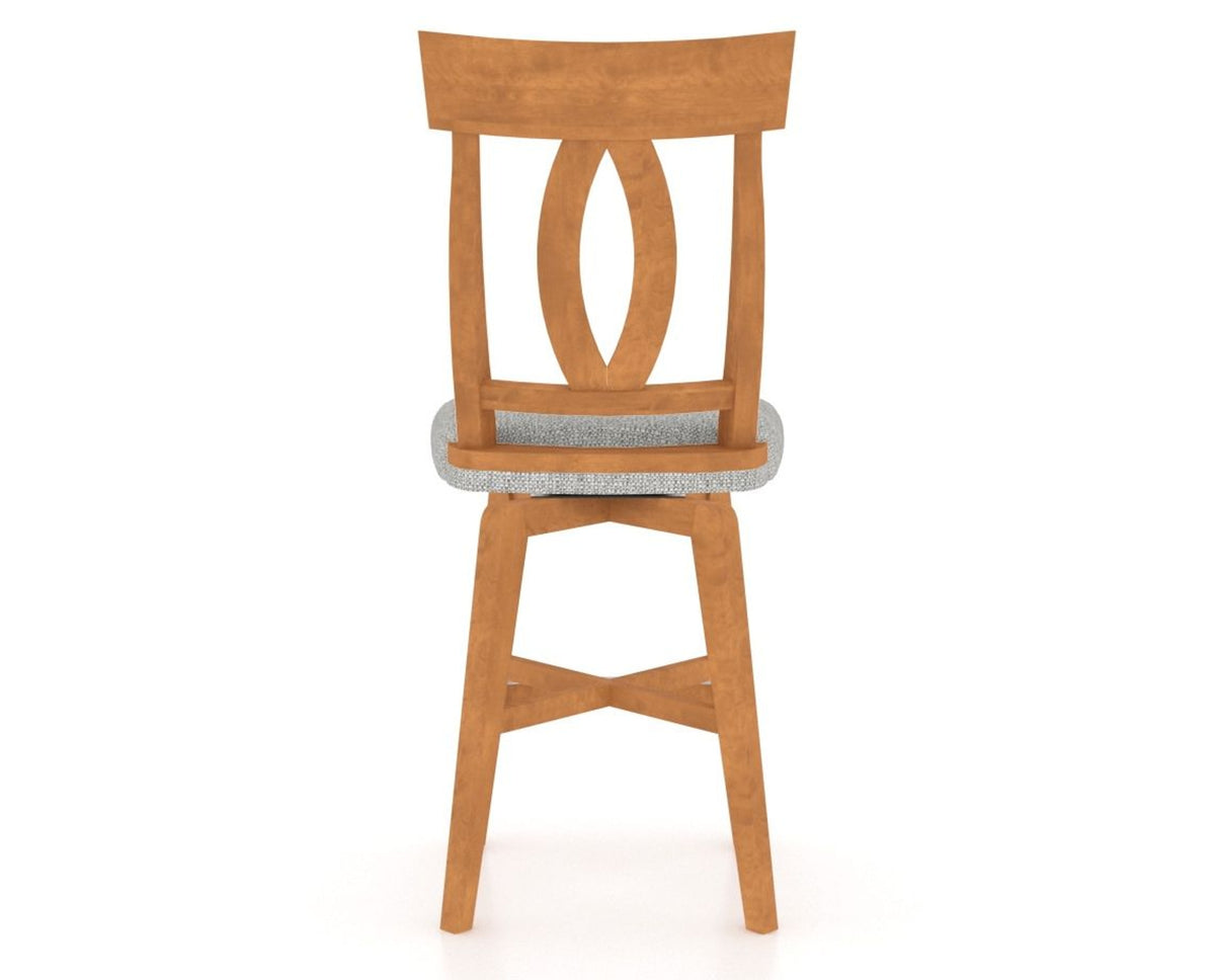 Canadel Swivel Counter Stool 7100 in 7C Fabric and 01 Honey Washed, back view