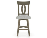 Canadel Swivel Counter Stool 7100 in 7C Fabric and 08 Shadow, front view