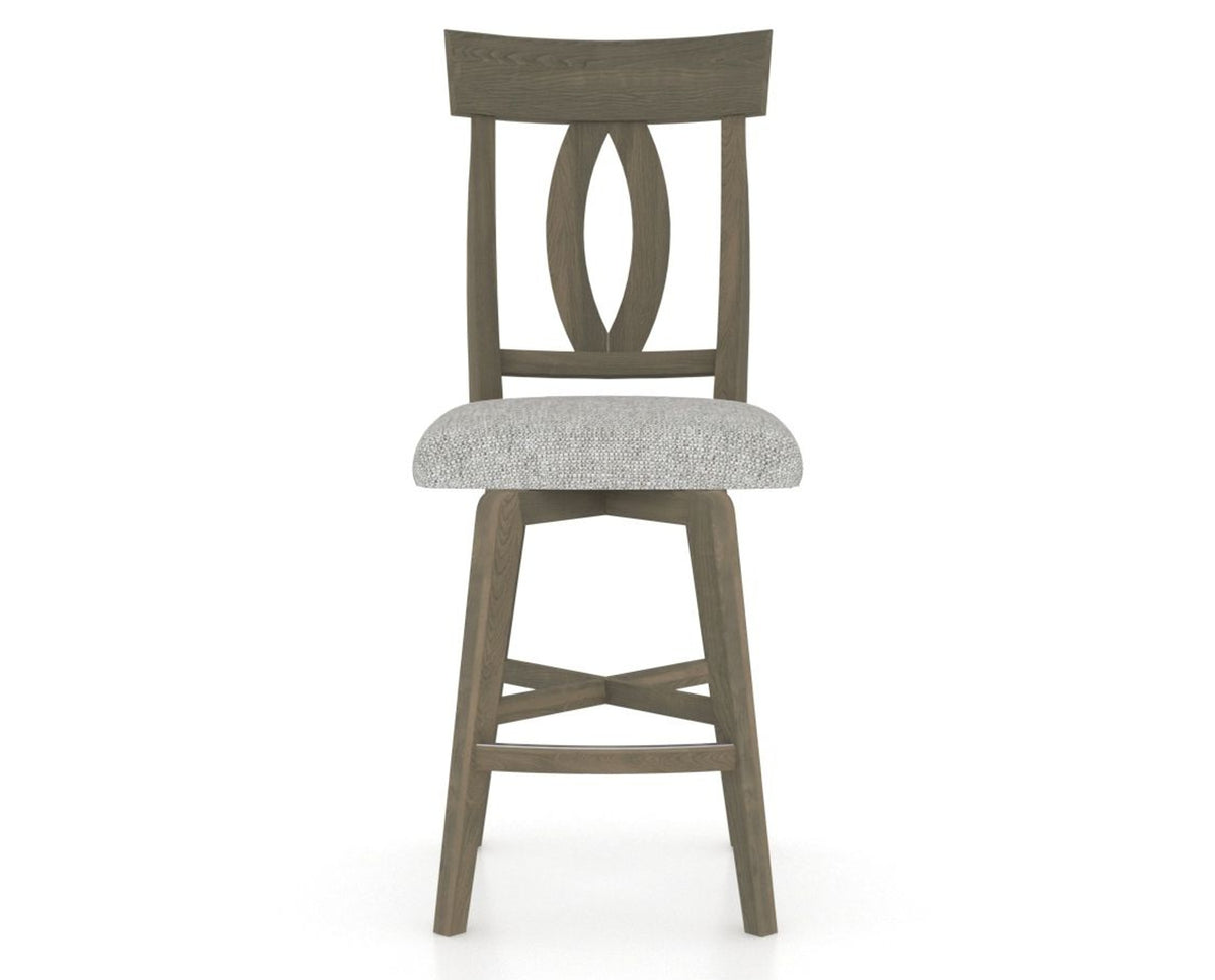 Canadel Swivel Counter Stool 7100 in 7C Fabric and 08 Shadow, front view