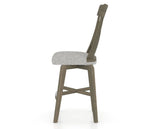 Canadel Swivel Counter Stool 7100 in 7C Fabric and 08 Shadow, side view