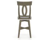 Canadel Swivel Counter Stool 7100 in 7C Fabric and 08 Shadow, back view