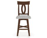 Canadel Swivel Counter Stool 7100 in 7C Fabric and 19 Cognac Washed, front view
