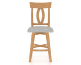 Canadel Swivel Counter Stool 7100 in 7C Fabric and 20 Caramel Washed, front view