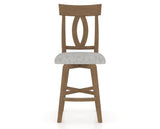 Canadel Swivel Counter Stool 7100 in 7C Fabric and 25 Pecan Washed, front view