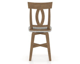 Canadel Swivel Counter Stool 7100 in 7C Fabric and 25 Pecan Washed, back view