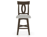 Canadel Swivel Counter Stool 7100 in 7C Fabric and 29 Hazelnut Washed, front view