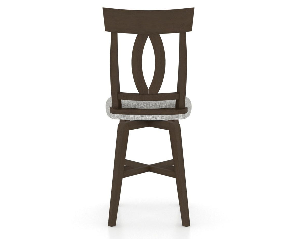 Canadel Swivel Counter Stool 7100 in 7C Fabric and 29 Hazelnut Washed, back view