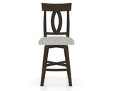 Canadel Swivel Counter Stool 7100 in 7C Fabric and 59 Davy's Grey, front view