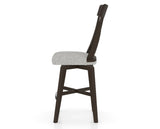 Canadel Swivel Counter Stool 7100 in 7C Fabric and 59 Davy's Grey, side view