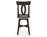 Canadel Swivel Counter Stool 7100 in 7C Fabric and 59 Davy's Grey, back view