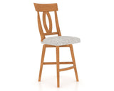 Canadel Swivel Counter Stool 7100 in FP Crypton® and 01 Honey Washed, three-quarter view