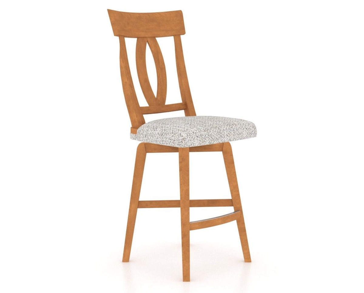 Canadel Swivel Counter Stool 7100 in FP Crypton® and 01 Honey Washed, three-quarter view