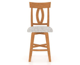 Canadel Swivel Counter Stool 7100 in FP Crypton® and 01 Honey Washed, front view