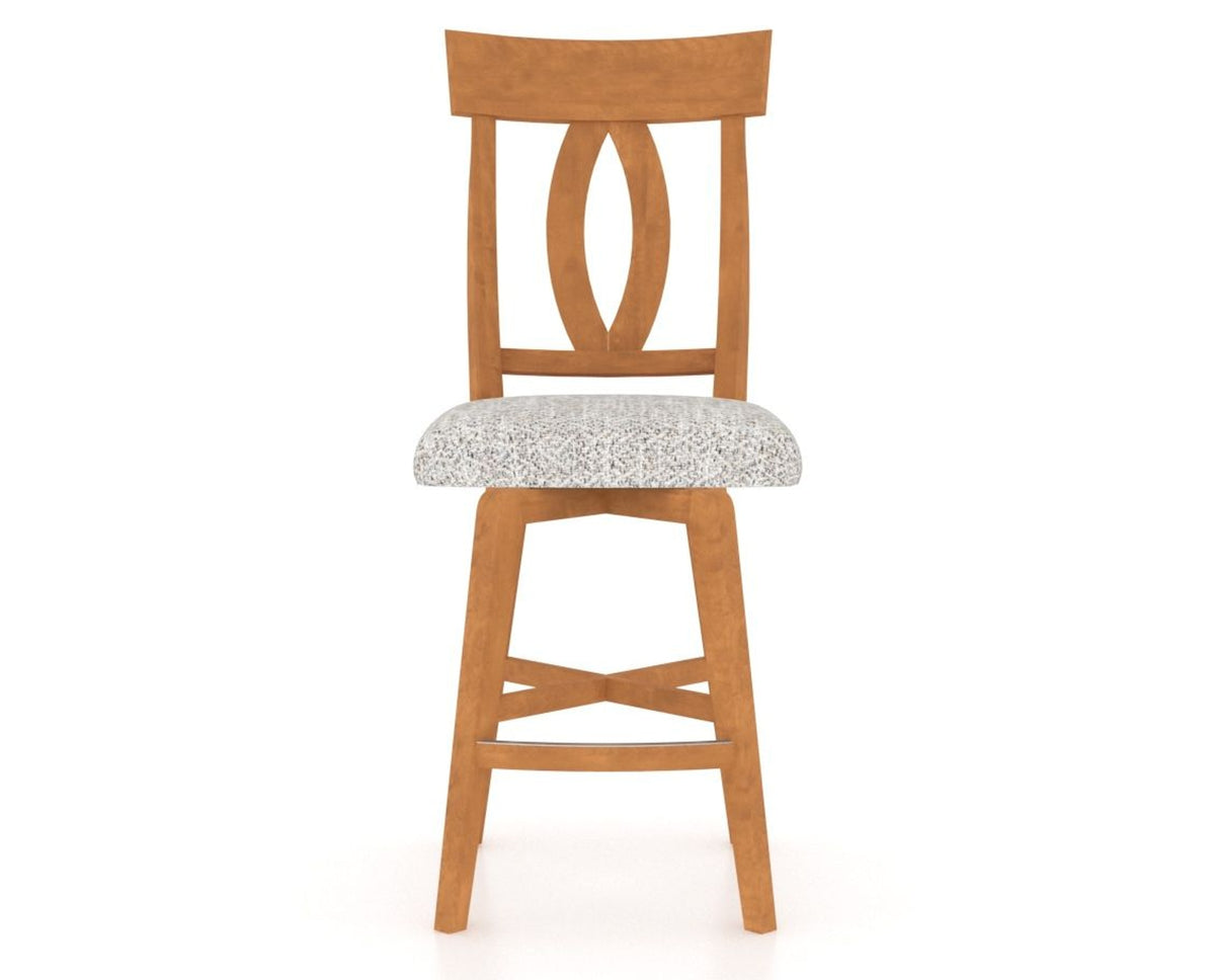 Canadel Swivel Counter Stool 7100 in FP Crypton® and 01 Honey Washed, front view