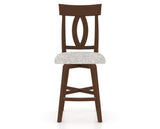 Canadel Swivel Counter Stool 7100 in FP Crypton® and 19 Cognac Washed, front view