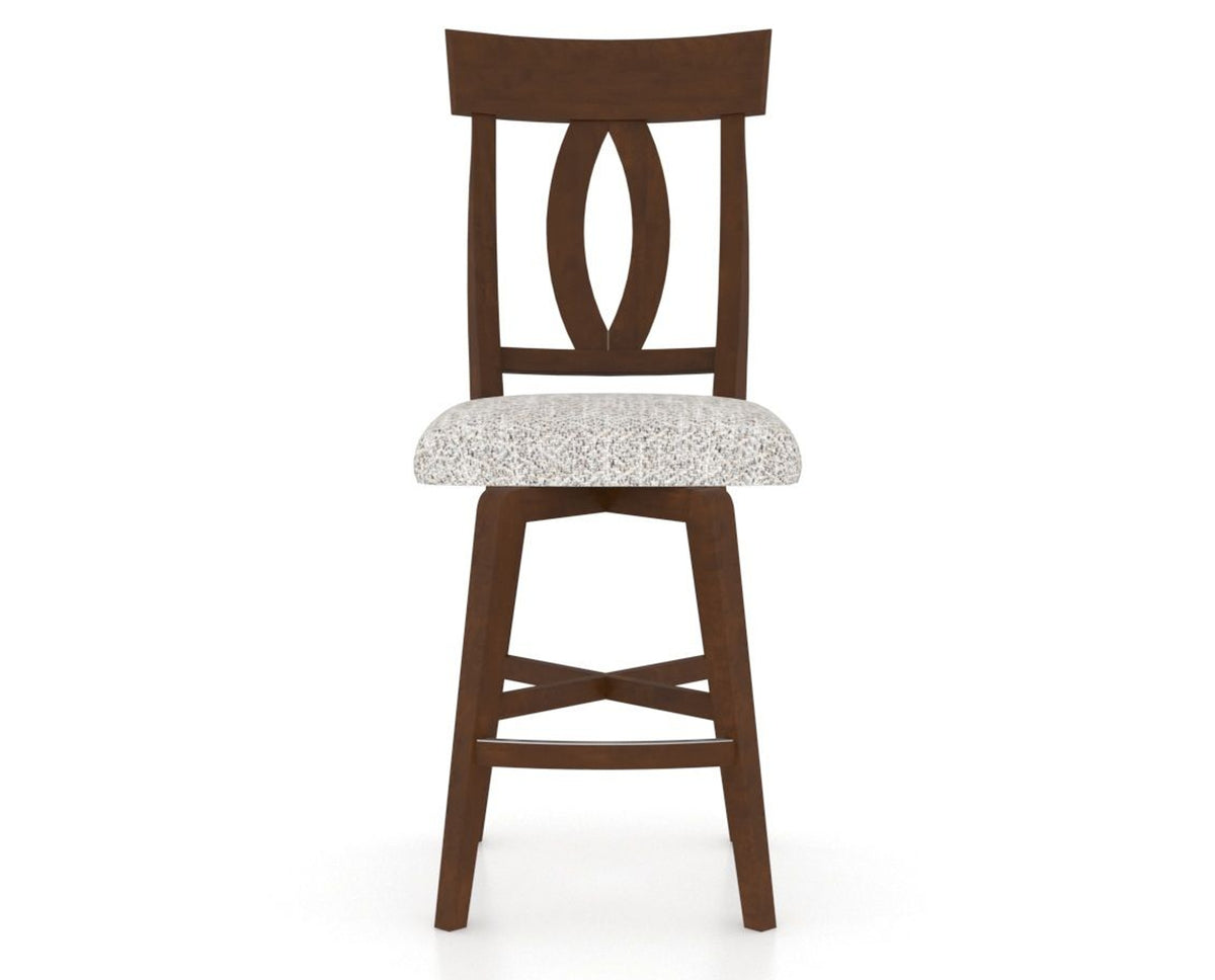 Canadel Swivel Counter Stool 7100 in FP Crypton® and 19 Cognac Washed, front view