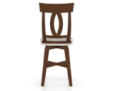 Canadel Swivel Counter Stool 7100 in FP Crypton® and 19 Cognac Washed, back view