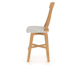 Canadel Swivel Counter Stool 7100 in FP Crypton® and 20 Caramel Washed, side view