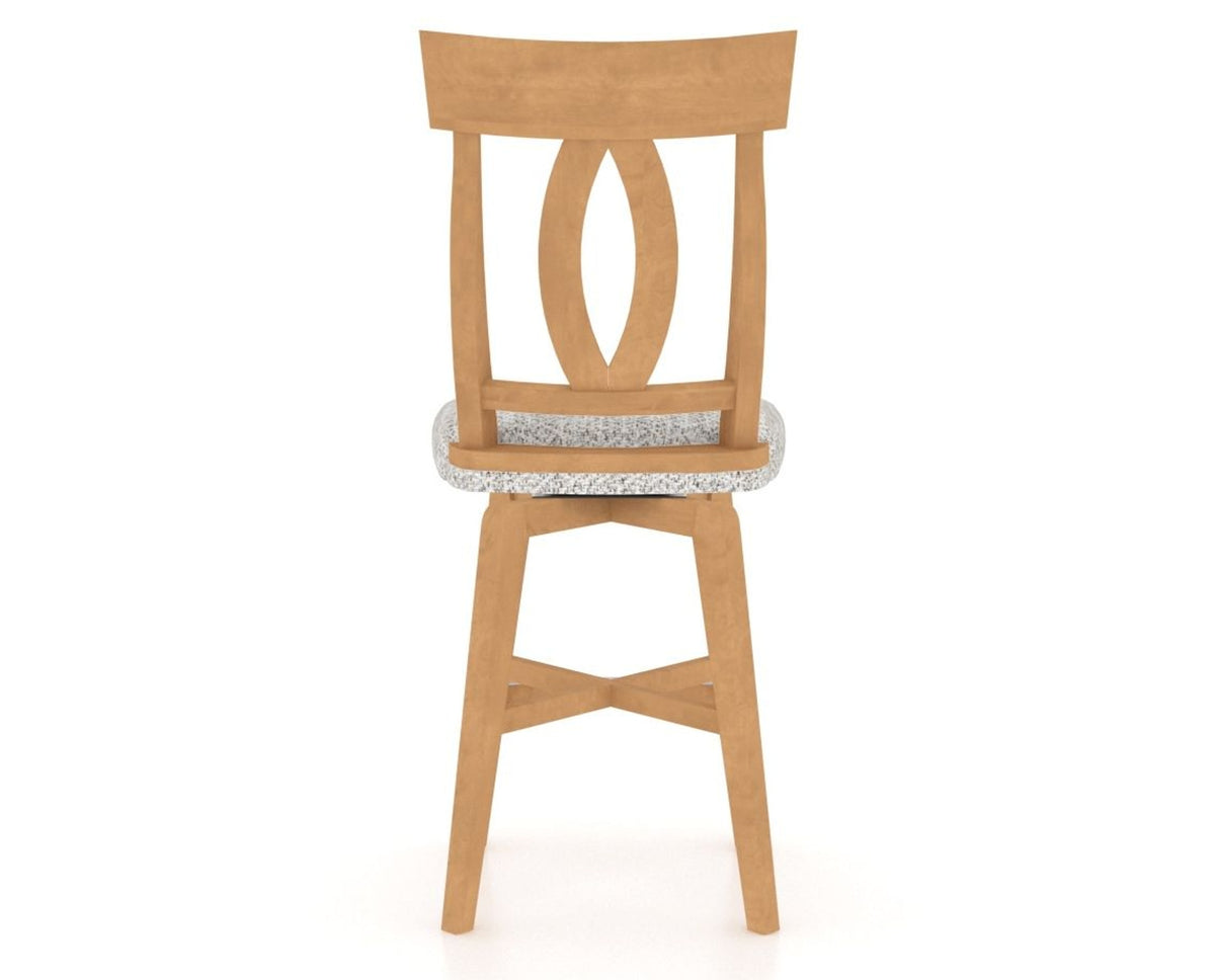 Canadel Swivel Counter Stool 7100 in FP Crypton® and 20 Caramel Washed, back view