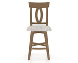 Canadel Swivel Counter Stool 7100 in FP Crypton® and 25 Pecan Washed, front view