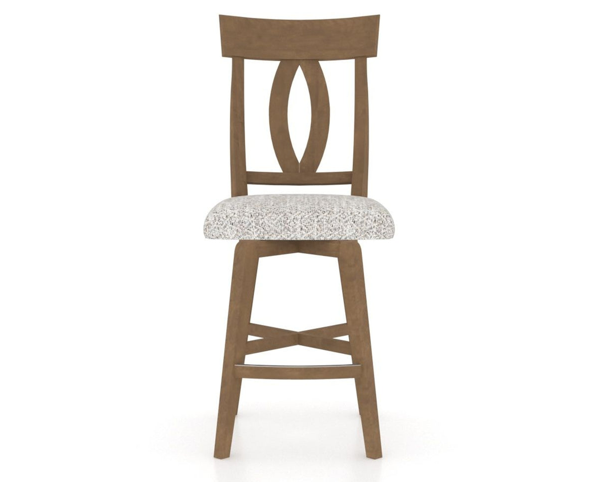 Canadel Swivel Counter Stool 7100 in FP Crypton® and 25 Pecan Washed, front view