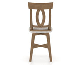 Canadel Swivel Counter Stool 7100 in FP Crypton® and 25 Pecan Washed, back view