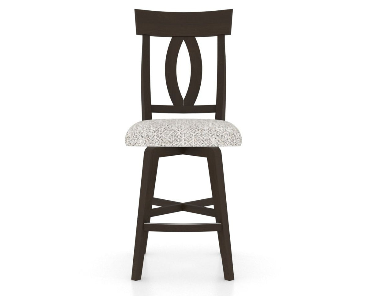 Canadel Swivel Counter Stool 7100 in FP Crypton® and 59 Davy's Grey, front view