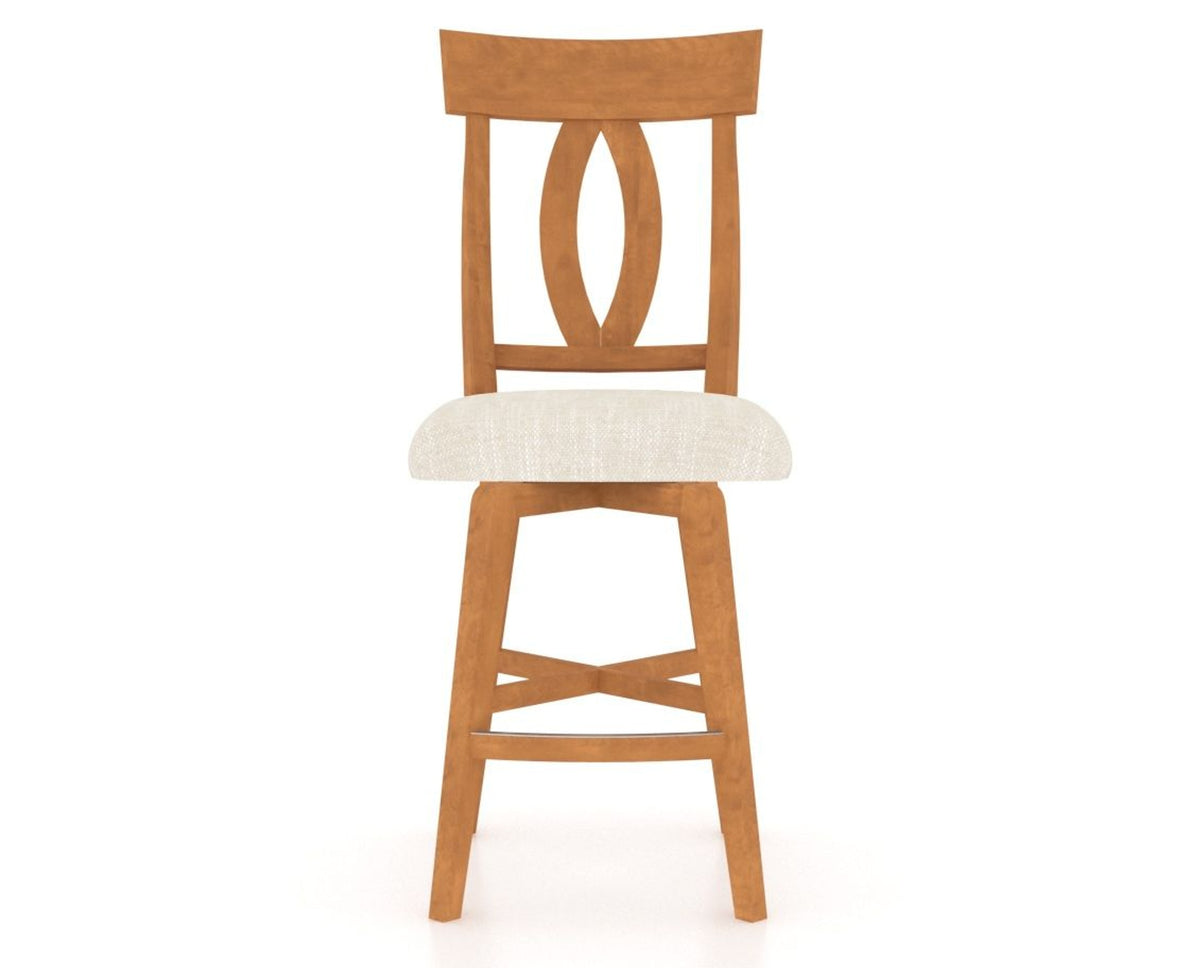 Canadel Swivel Counter Stool 7100 in FT InsideOut® and 01 Honey Washed, front view
