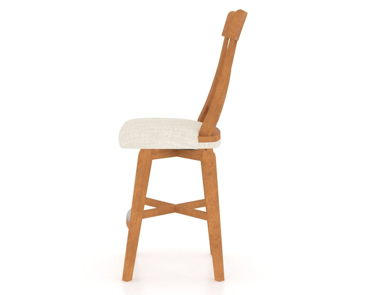 Canadel Swivel Counter Stool 7100 in FT InsideOut® and 01 Honey Washed, side view