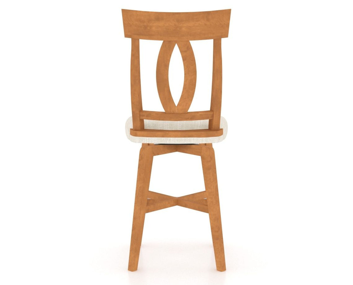 Canadel Swivel Counter Stool 7100 in FT InsideOut® and 01 Honey Washed, back view