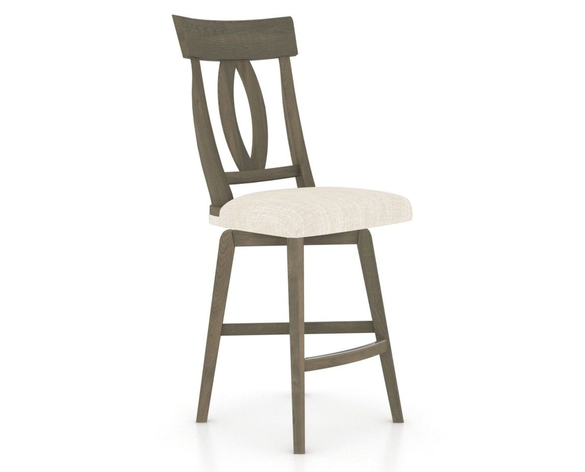 Canadel Swivel Counter Stool 7100 in FT InsideOut® and 08 Shadow, three-quarter view