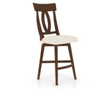 Canadel Swivel Counter Stool 7100 in FT InsideOut® and 19 Cognac Washed, three-quarter view