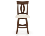 Canadel Swivel Counter Stool 7100 in FT InsideOut® and 19 Cognac Washed, front view