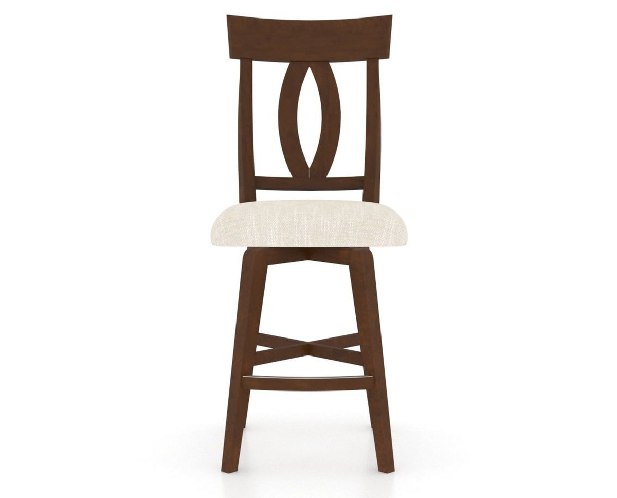 Canadel Swivel Counter Stool 7100 in FT InsideOut® and 19 Cognac Washed, front view