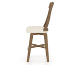 Canadel Swivel Counter Stool 7100 in FT InsideOut® and 25 Pecan Washed, side view