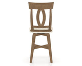 Canadel Swivel Counter Stool 7100 in FT InsideOut® and 25 Pecan Washed, back view