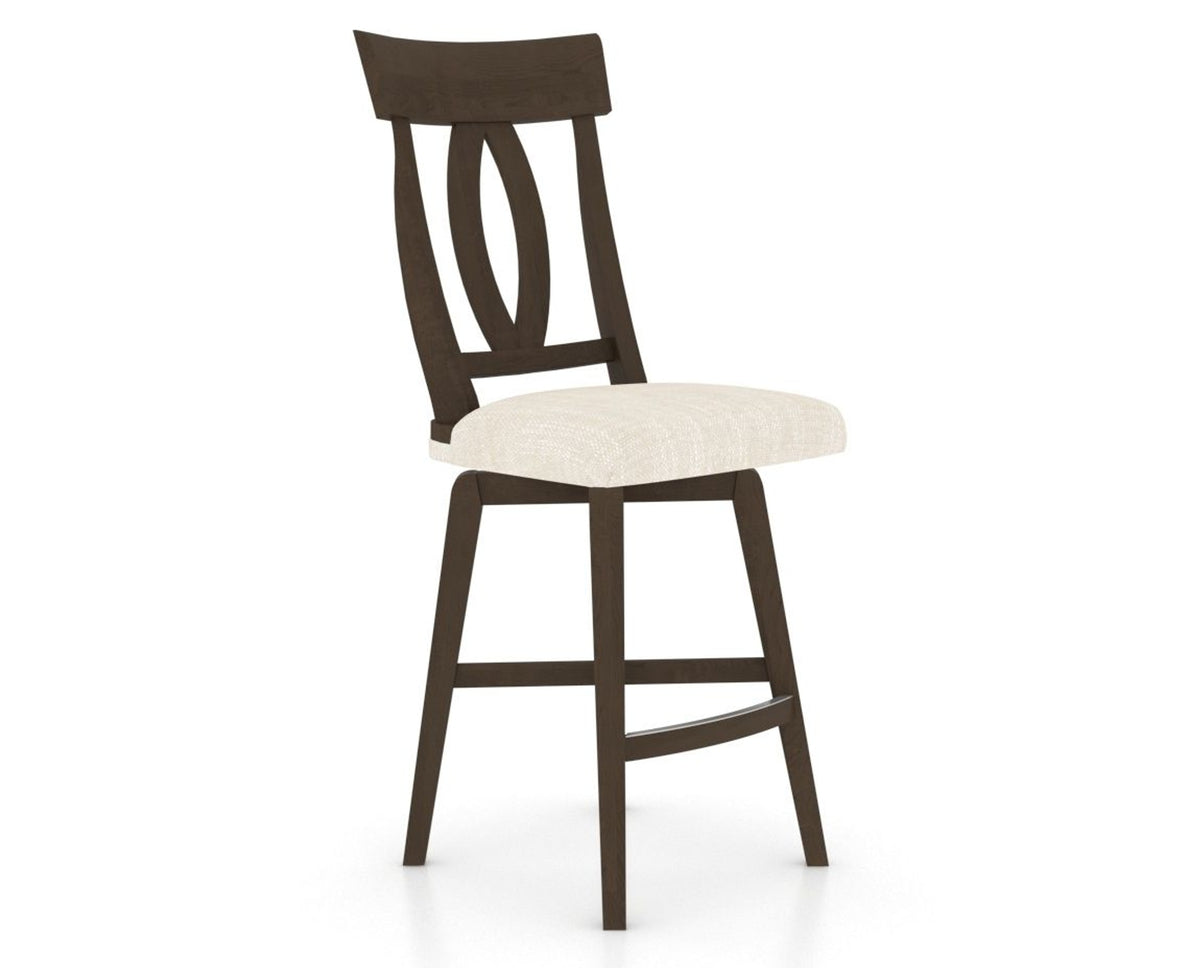 Canadel Swivel Counter Stool 7100 in FT InsideOut® and 29 Hazelnut Washed, three-quarter view