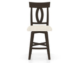 Canadel Swivel Counter Stool 7100 in FT InsideOut® and 59 Davy's Grey, front view