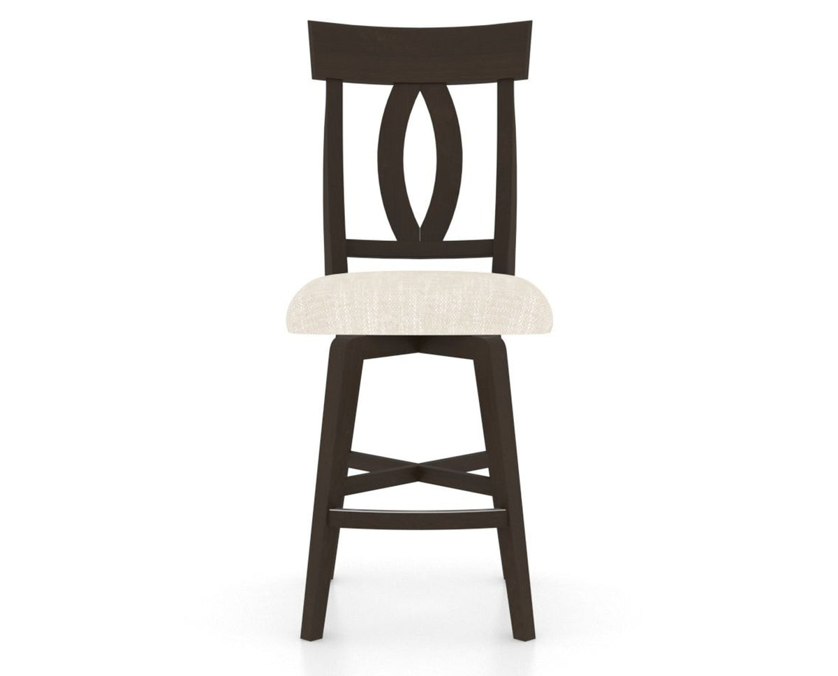 Canadel Swivel Counter Stool 7100 in FT InsideOut® and 59 Davy's Grey, front view
