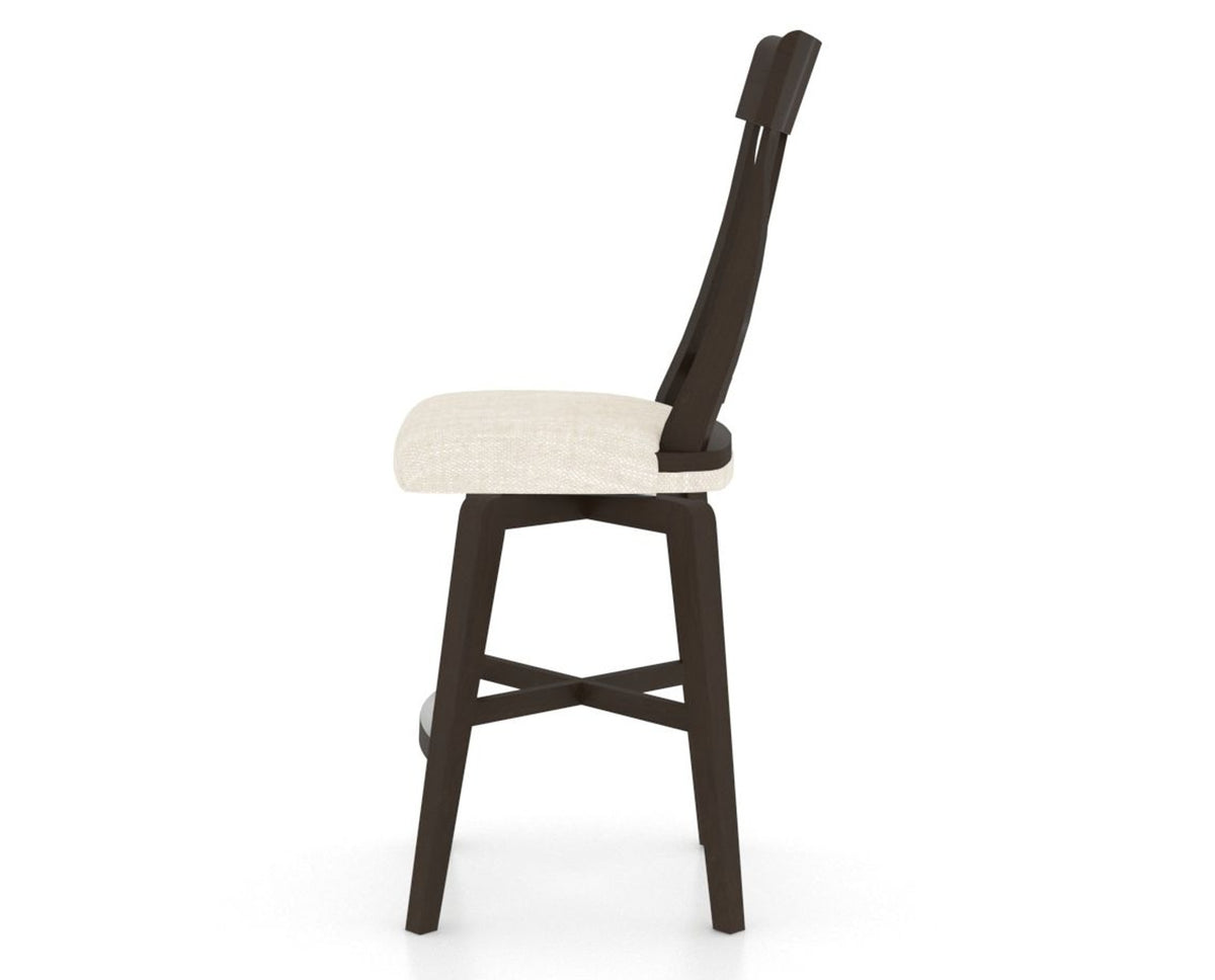 Canadel Swivel Counter Stool 7100 in FT InsideOut® and 59 Davy's Grey, side view