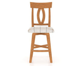 Canadel Swivel Counter Stool 7100 in OZ Fabric and 01 Honey Washed, front view