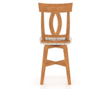 Canadel Swivel Counter Stool 7100 in OZ Fabric and 01 Honey Washed, back view
