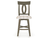 Canadel Swivel Counter Stool 7100 in OZ Fabric and 08 Shadow, front view