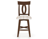 Canadel Swivel Counter Stool 7100 in OZ Fabric and 19 Cognac Washed, front view