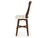 Canadel Swivel Counter Stool 7100 in OZ Fabric and 19 Cognac Washed, side view