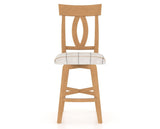 Canadel Swivel Counter Stool 7100 in OZ Fabric and 20 Caramel Washed, front view