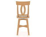 Canadel Swivel Counter Stool 7100 in OZ Fabric and 20 Caramel Washed, back view