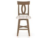 Canadel Swivel Counter Stool 7100 in OZ Fabric and 25 Pecan Washed, front view