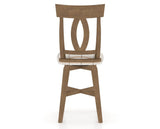 Canadel Swivel Counter Stool 7100 in OZ Fabric and 25 Pecan Washed, back view